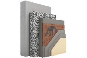 Plusieurs couche de différent matériaux d'isolation vue en coupe